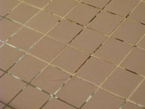 Brown shower tile