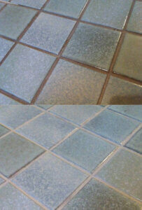 Regrout blue tile