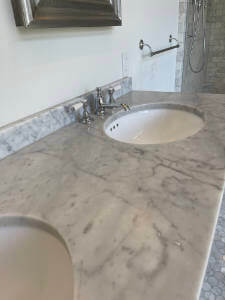 Marble vanity clean and seal